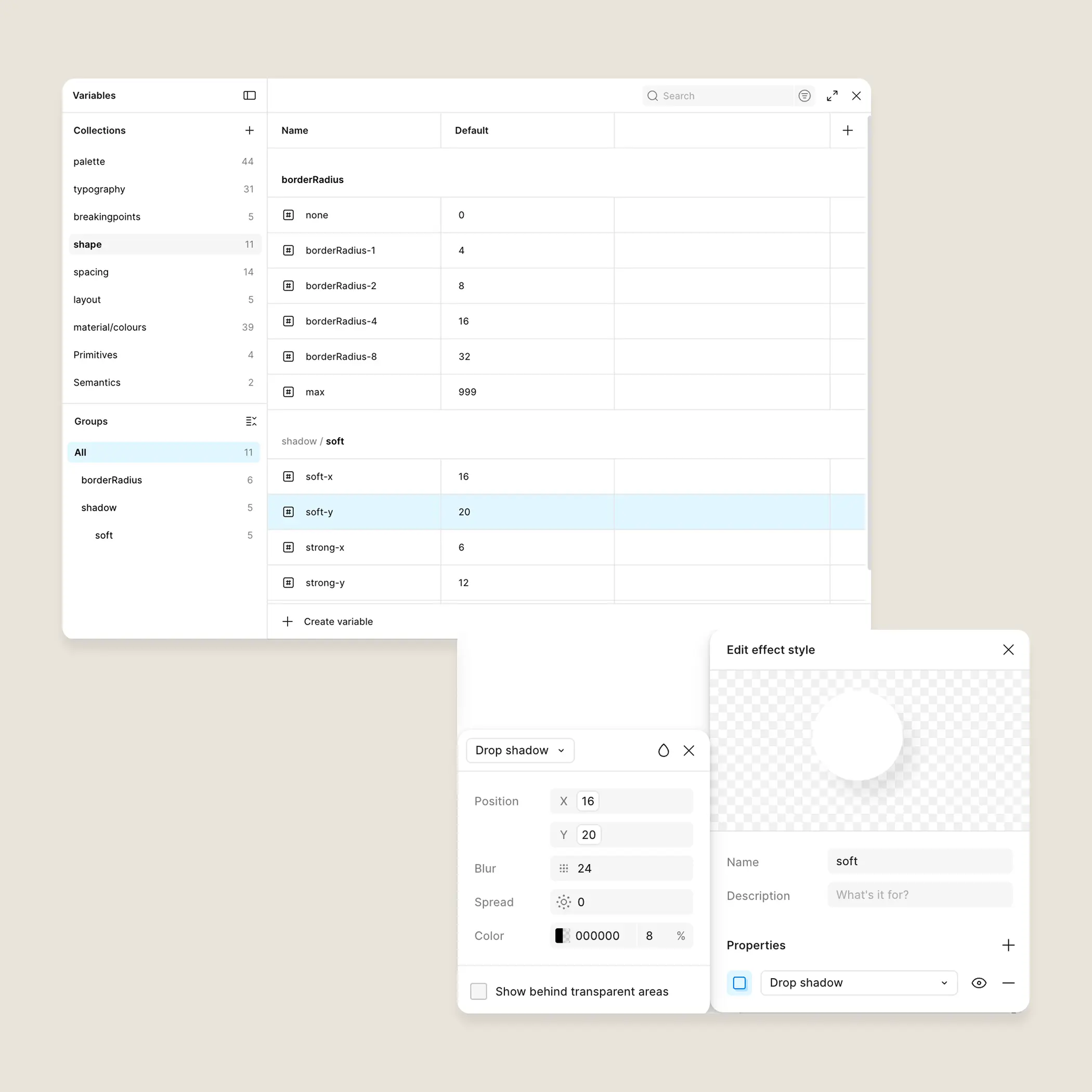 Shape tokens